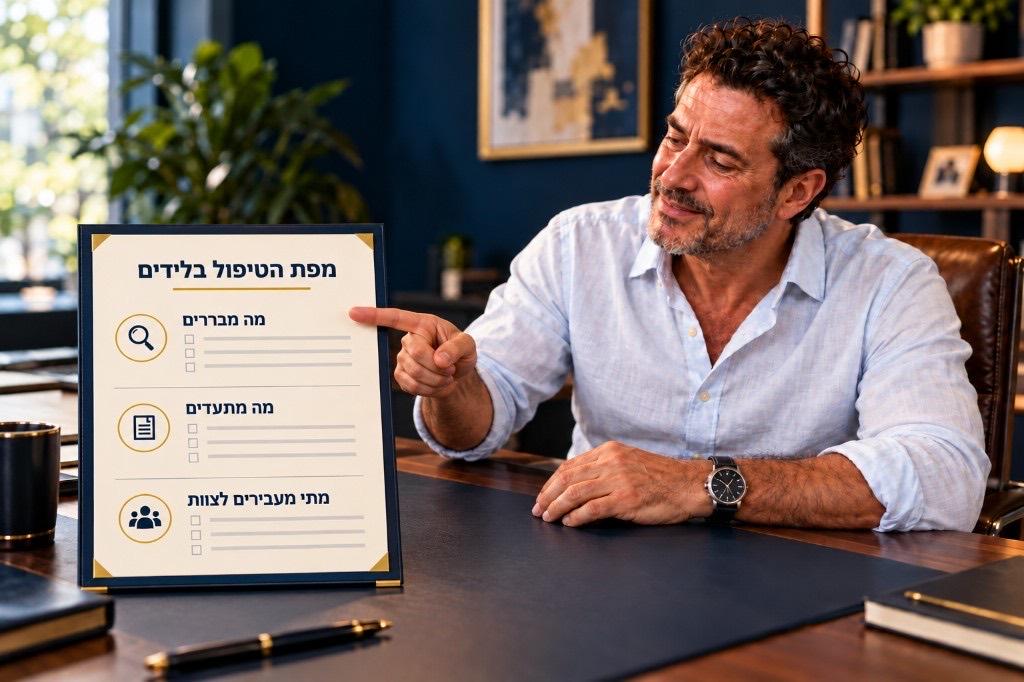 המחשה של מפת סינון לידים: מה מבררים, מה מתעדים ומתי מעבירים לצוות